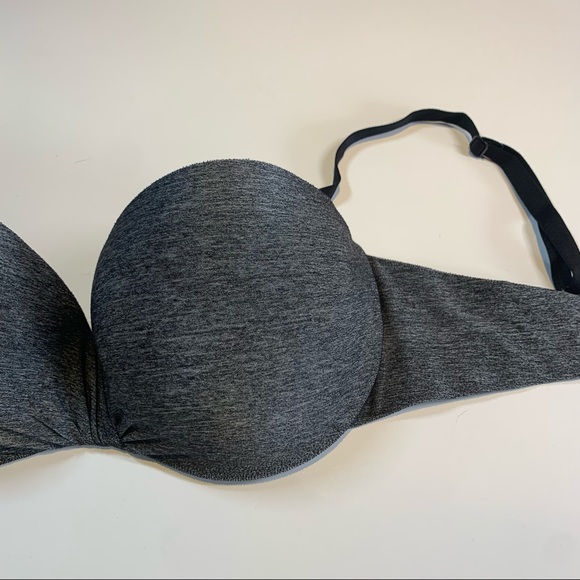 La Senza 34D Heather grey “Body Kiss” twist front push up strapless bra - Picture 7 of 14